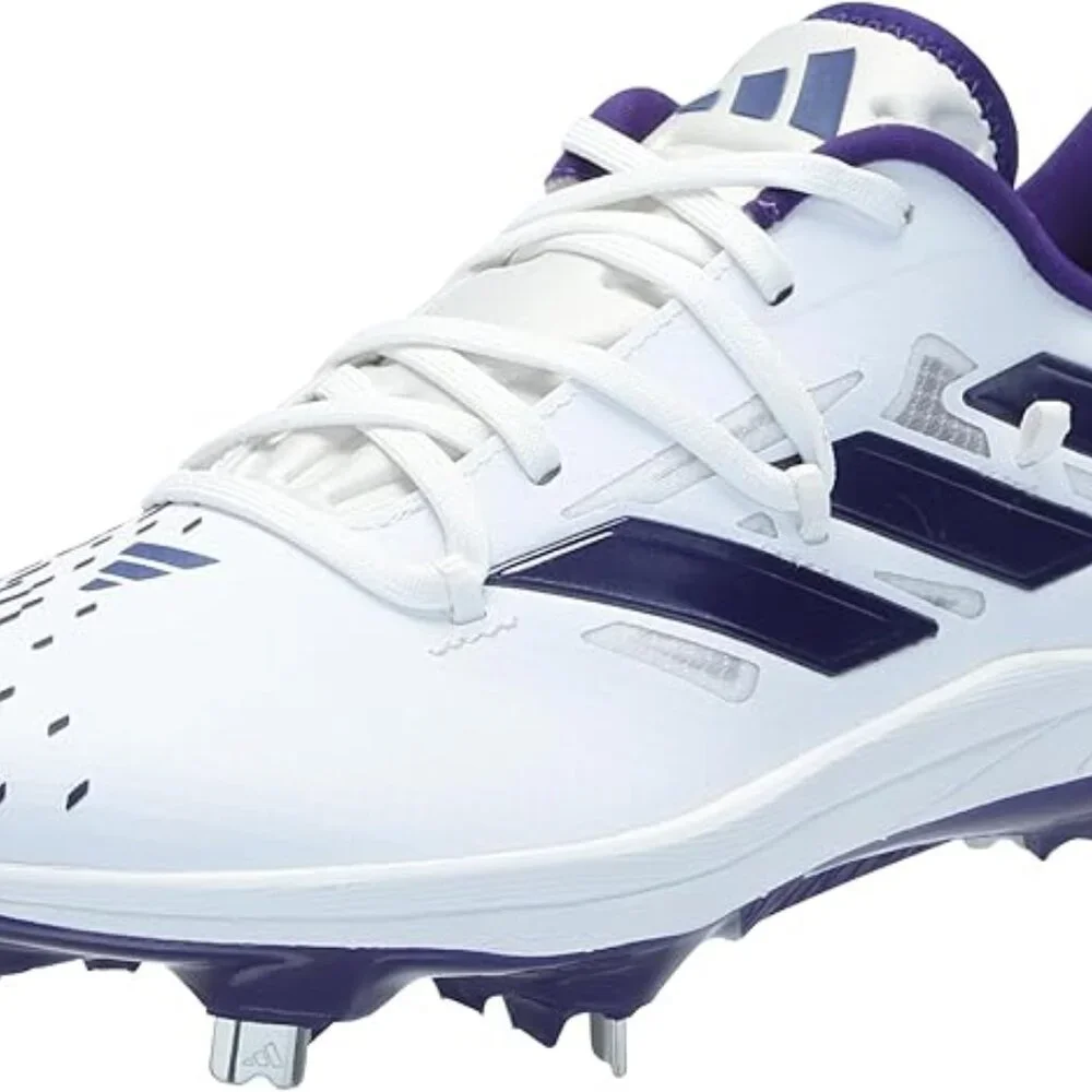 Adidas Men's AdiZero Afterburner Baseball Metal Cleats 14 Purple/White New‎